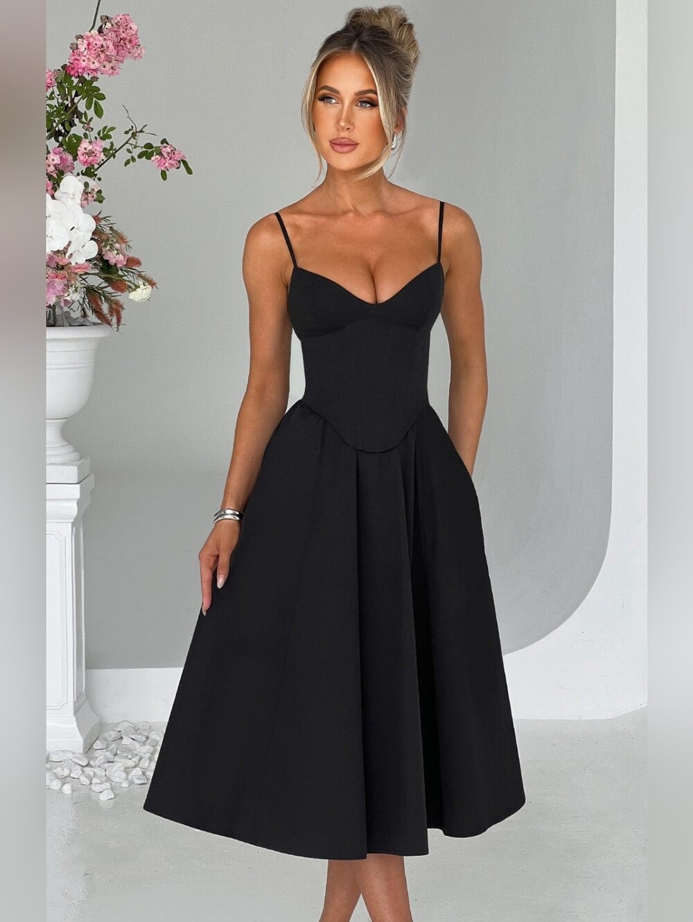 Babyboo Fashion Mariella Midi Dress - Black Size Small